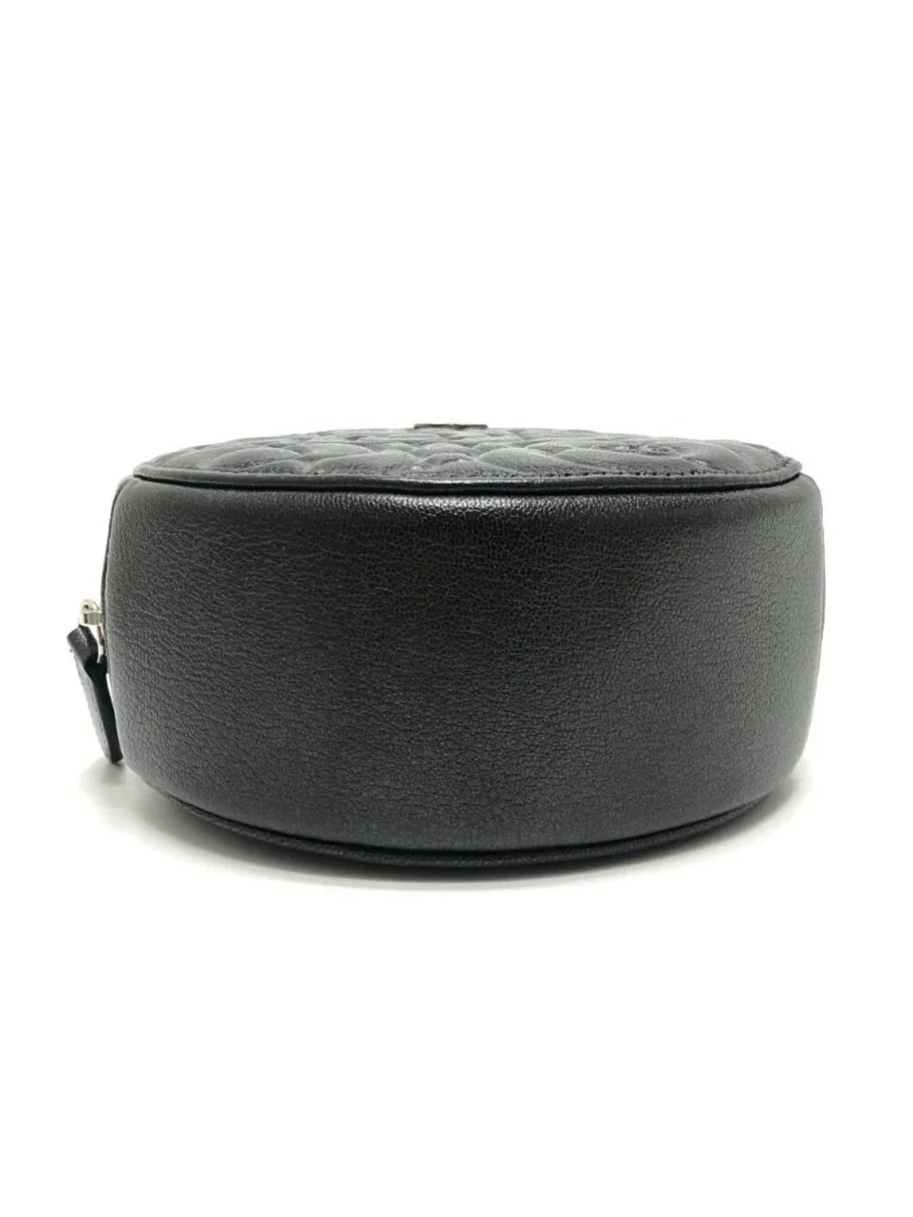 Chanel Shoulder Bag Camellia CC Logo Unknown Leather Gray